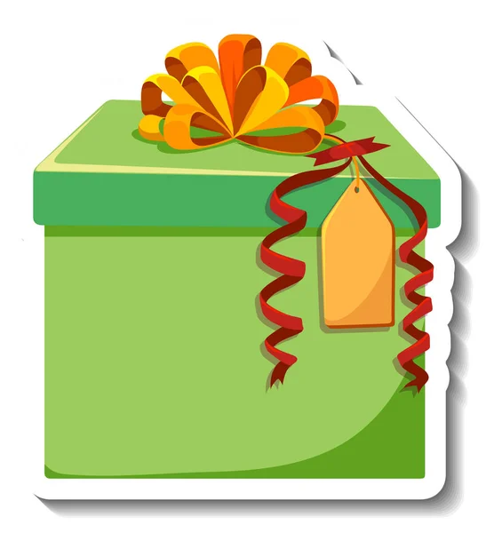 Ilustración Pegatina Caja Regalo Aislada — Vector de stock