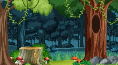 Doğa orman manzarası arkaplan çizimi