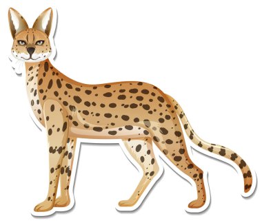 Leopar çizgi film karakteri illüstrasyonunun bir etiket şablonu