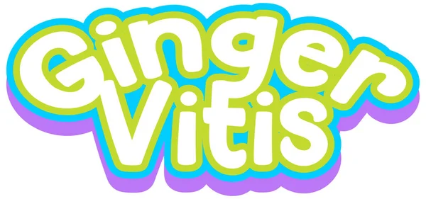 Ginger Vitis Logo Diseño Texto Ilustración — Archivo Imágenes Vectoriales