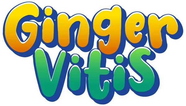 Ginger Vitis Logo Diseño Texto Ilustración — Vector de stock
