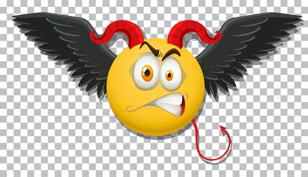 Devil Emoticon Med Ansiktsuttryck Illustration — Stock vektor