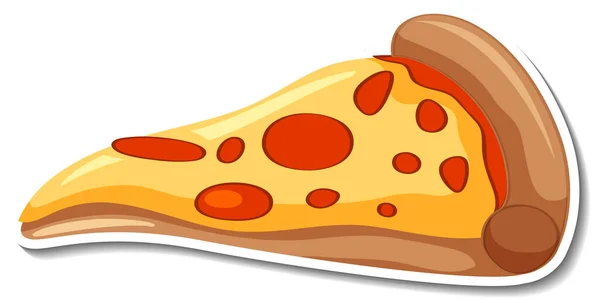 Kawałek Włoskiej Naklejki Pizzy Białym Tle Ilustracji — Wektor stockowy