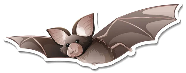 Sticker Template Bat Cartoon Character Illustration — Stock Vector