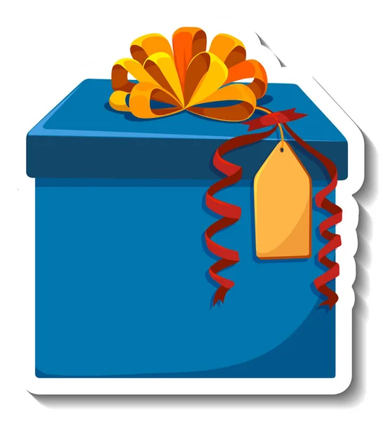 Ilustración Pegatina Caja Regalo Aislada — Vector de stock