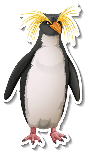 Eine Sticker Vorlage Für Pinguin Zeichentrickfigur — Stockvektor