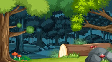 Doğa orman manzarası arkaplan çizimi