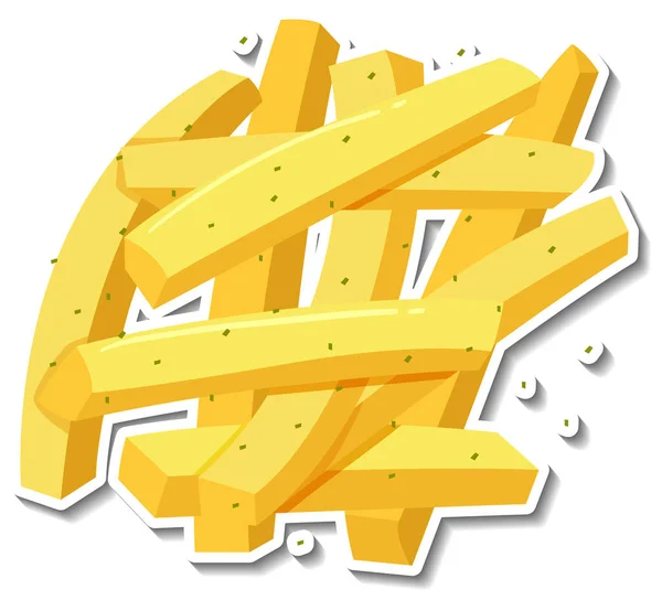 French Fries Sticker White Background Illustration — Stock Vector