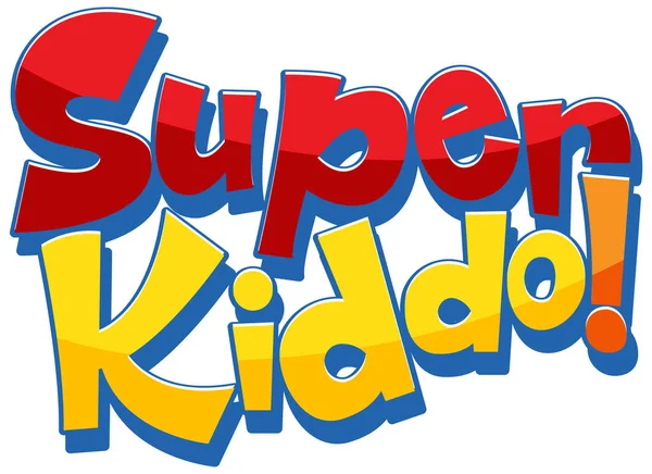 Super Kiddo Logo Text Design Ilustrace — Stockový vektor