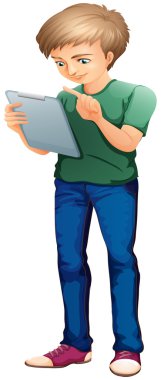 Bilgisayar kullanan bir adam.