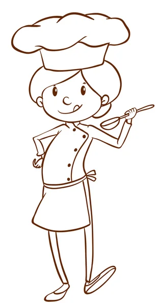 A simple sketch of a female chef — Stock Vector
