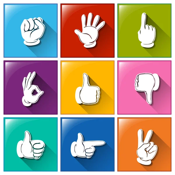 Hand pictogrammen — Stockvector