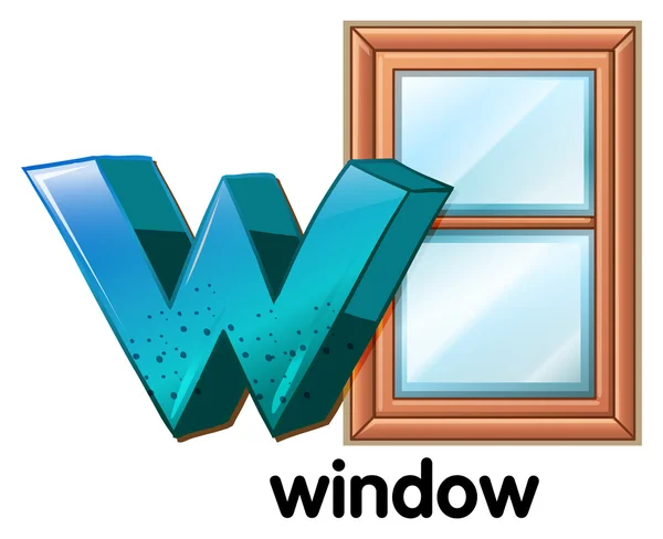 Une lettre W pour fenêtre — Image vectorielle