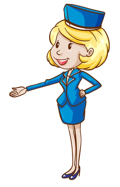 A simple sketch of a flight attendant — Stock Vector