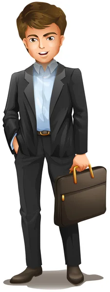 A man with a suitcase — Stock Vector