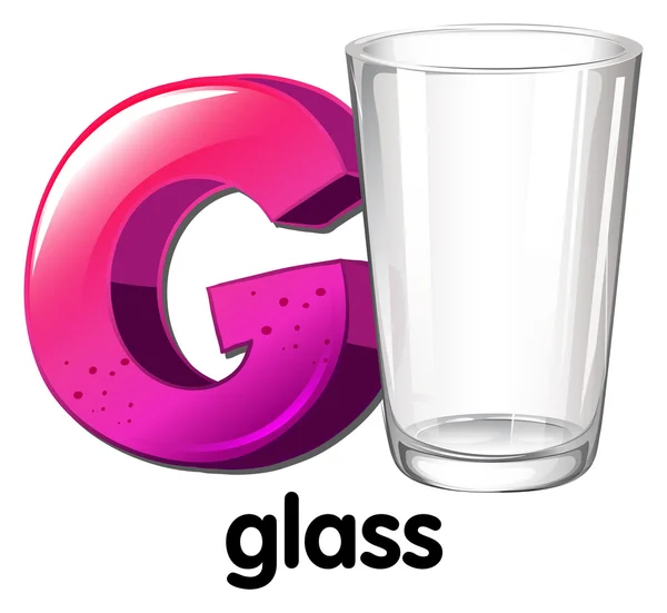 Una letra G para vidrio — Vector de stock