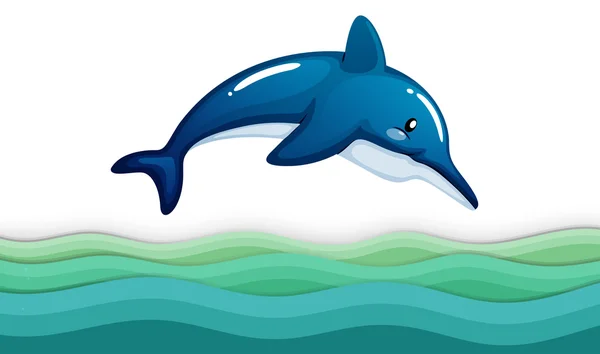 A dolphin in the ocean — Stock Vector