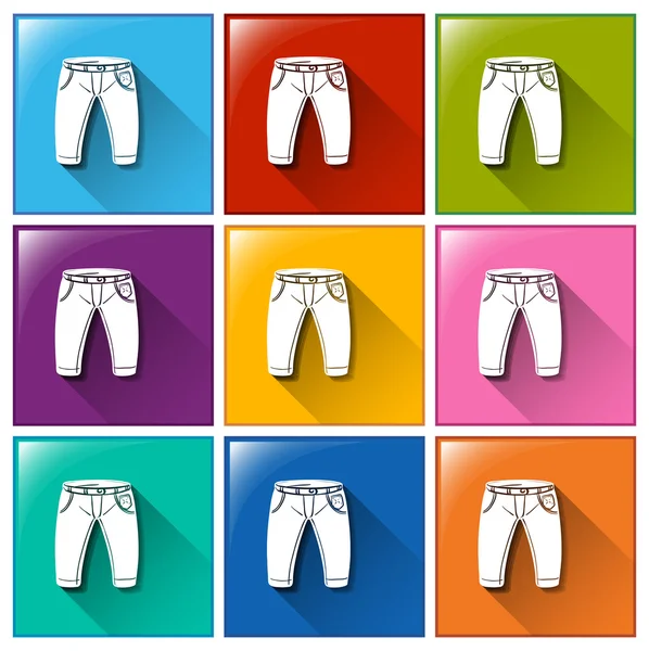Icônes avec jeans — Image vectorielle