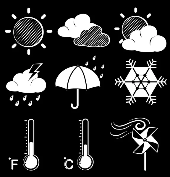 Condizioni meteorologiche diverse — Vettoriale Stock