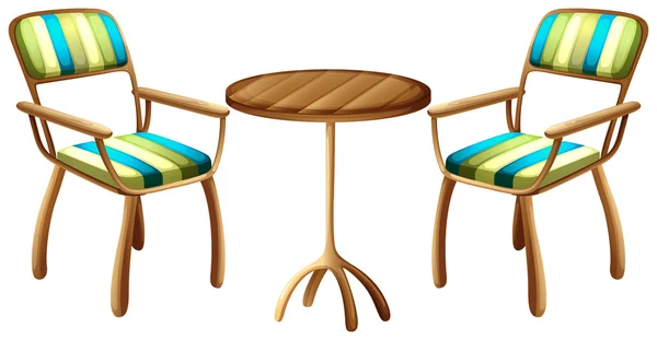 桌子和椅子的家具 — 图库矢量图片