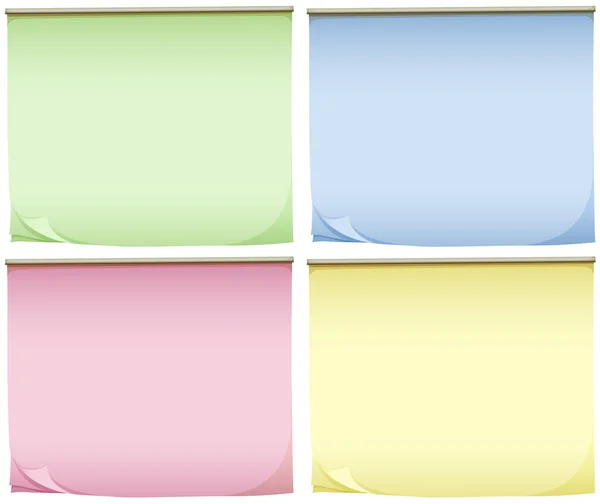 Quatro almofadas de papéis coloridos —  Vetores de Stock