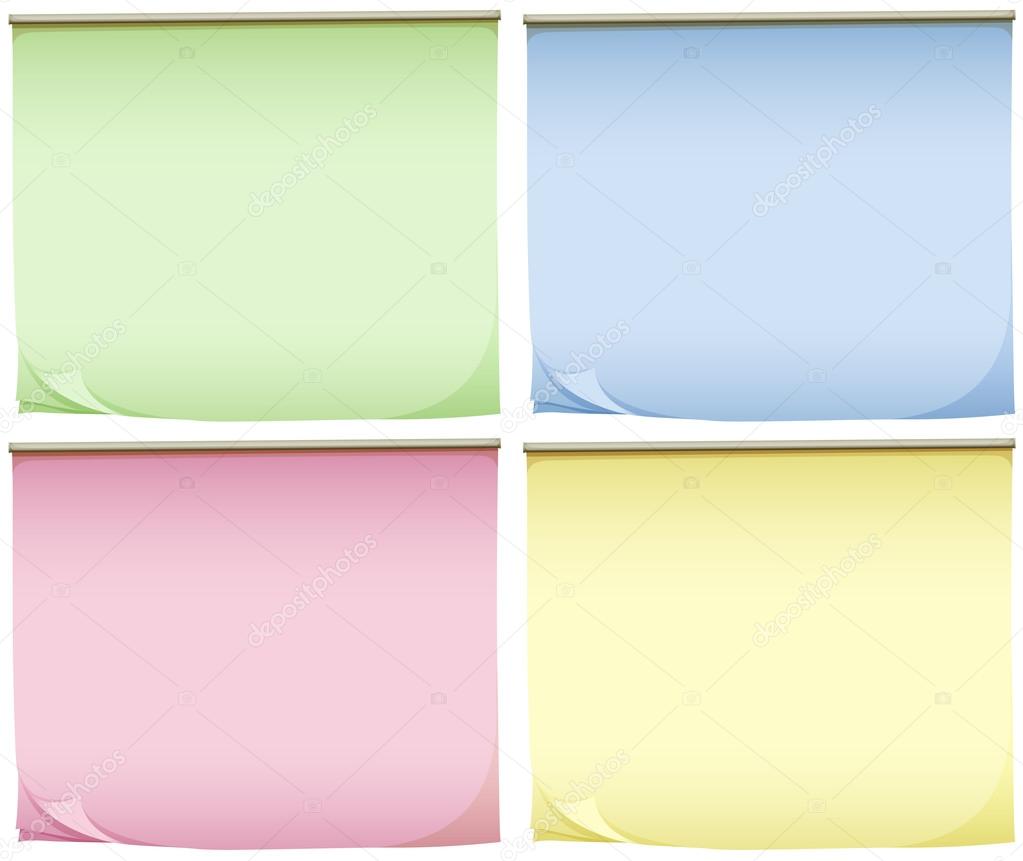 Four pads of colourful papers