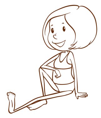 basit bir kız sahilde