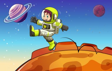 astronot outerspace içinde