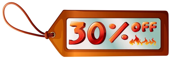 A 30 percent off pricetag — Stock Vector