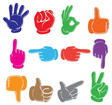 Colourful hands clipart