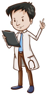 A simple sketch of a male doctor clipart