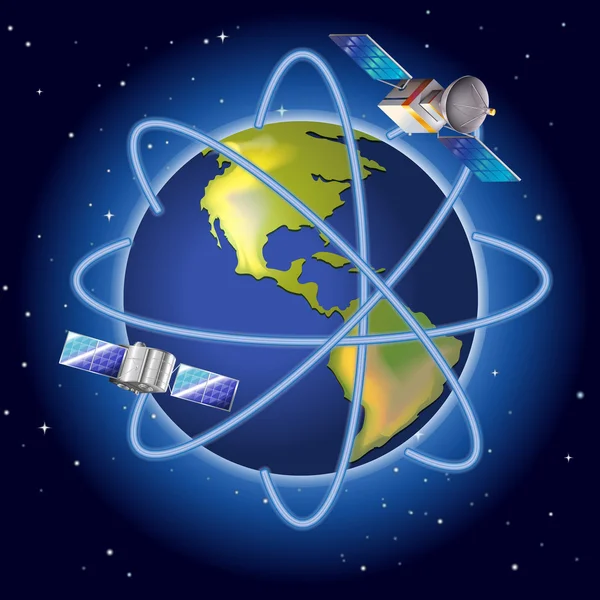 Planeta s satelity — Stockový vektor