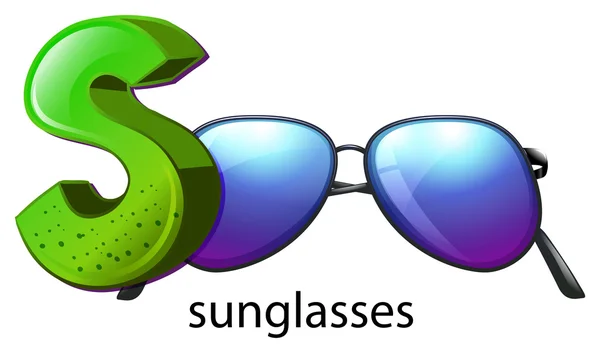 Ένα γράμμα s για γυαλιά ηλίου — Διανυσματικό Αρχείο