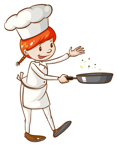 A simple sketch of a female chef — Stock Vector