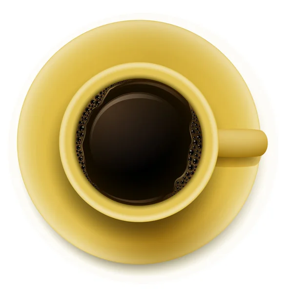 En gul kopp med kaffe — Stock vektor