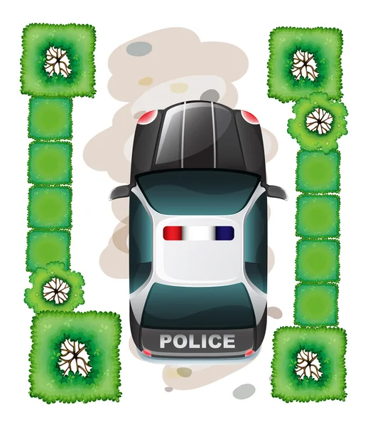 A topview of a police car — Stock Vector