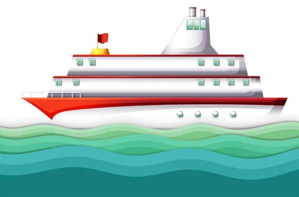 Ein großes Schiff im Ozean — Stockvektor