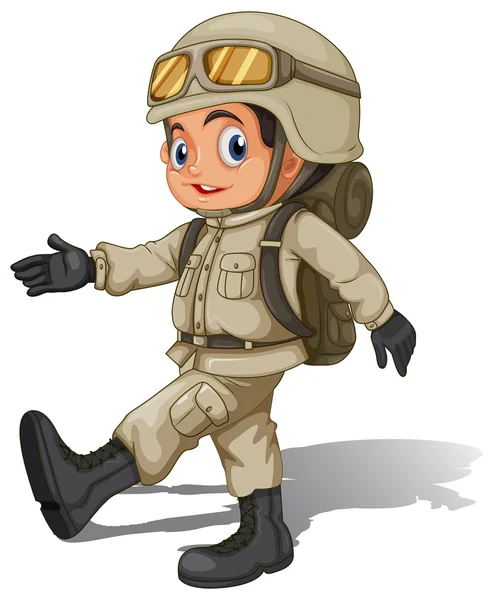 A young soldier — Stock Vector