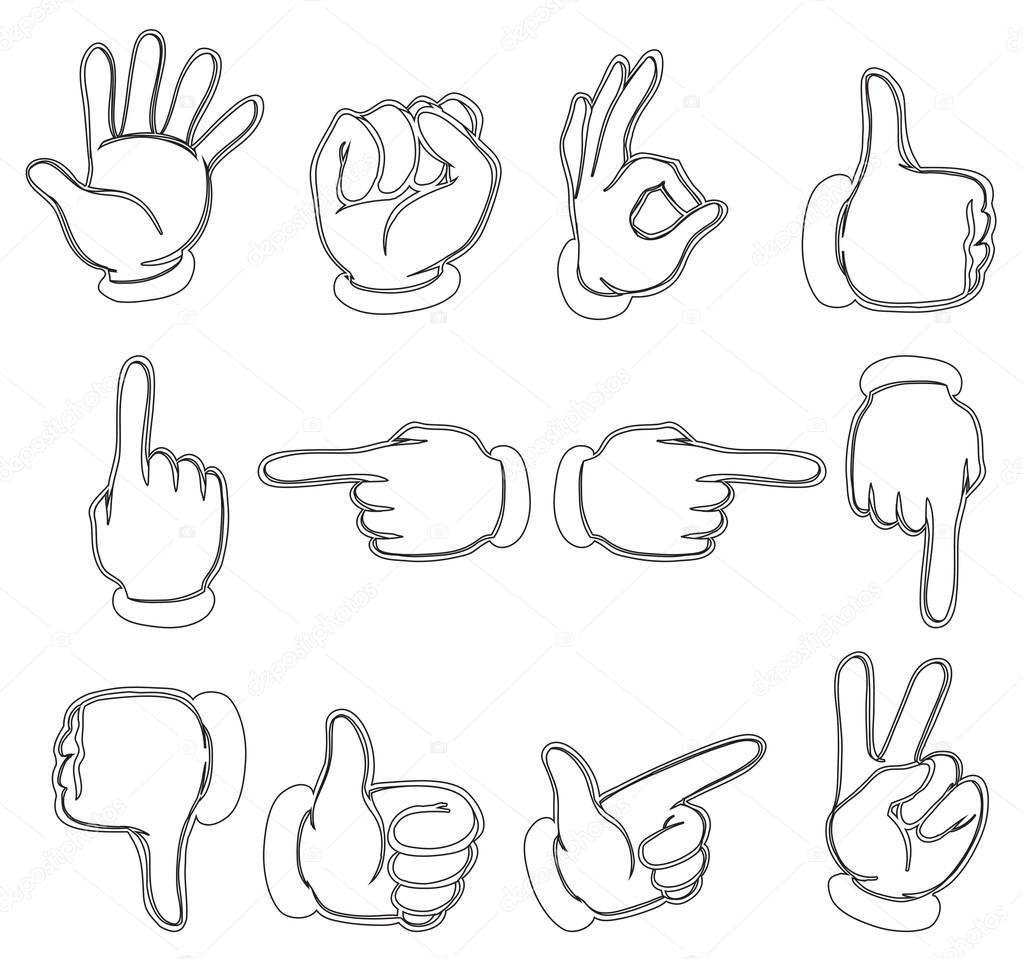 Hands pointing on the different locations