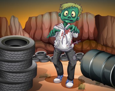 çöl ürkütücü bir zombi