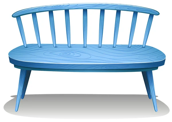 Голубая деревянная скамейка — стоковый вектор