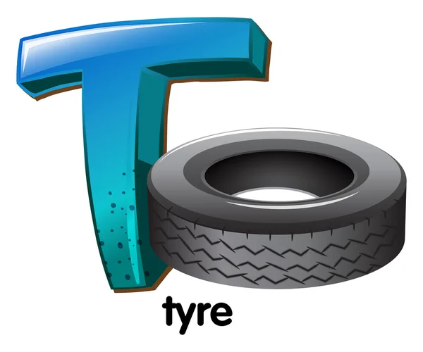 Una letra T para el neumático — Archivo Imágenes Vectoriales