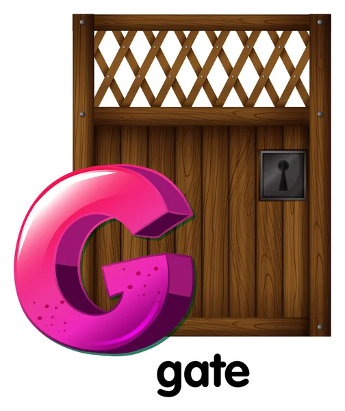 Písmeno g pro gate — Stockový vektor