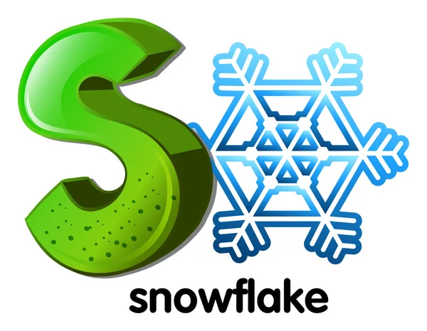 A letter S for snowflake — Stock Vector