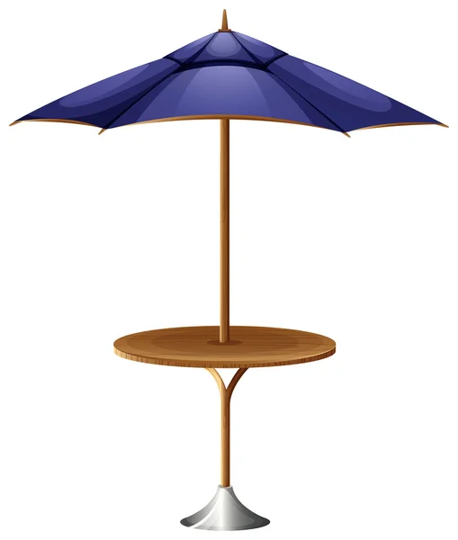 Una mesa con un paraguas — Vector de stock