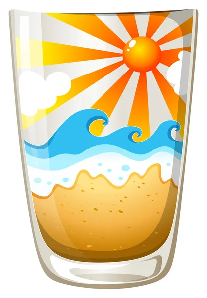 Um copo com um toque de verão — Vetor de Stock