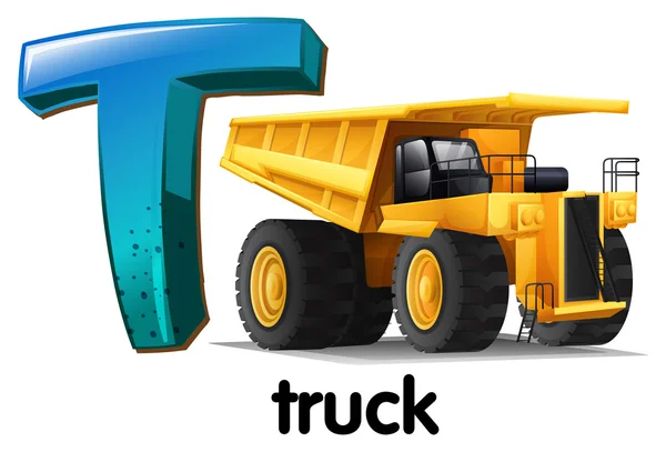 Een brief t voor truck — Stockvector