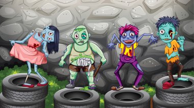 bir grup zombi