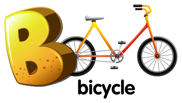 A bokstaven b för cykel — Stock vektor