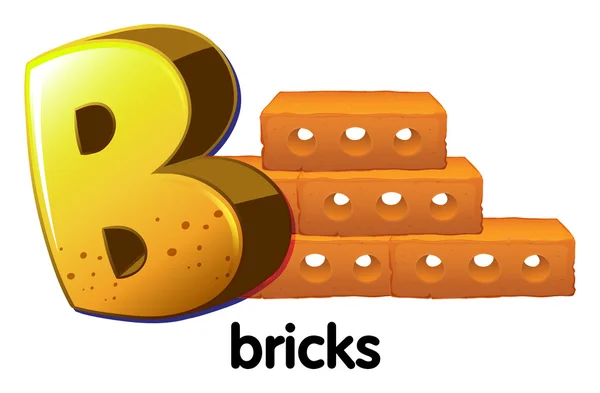 Une lettre B pour briques — Image vectorielle